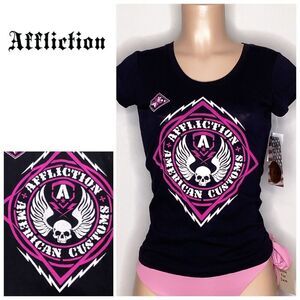 New. Affliction black tee shirt. Medium. Runs small.